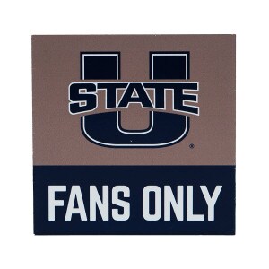 utah state fans only word block decor sign